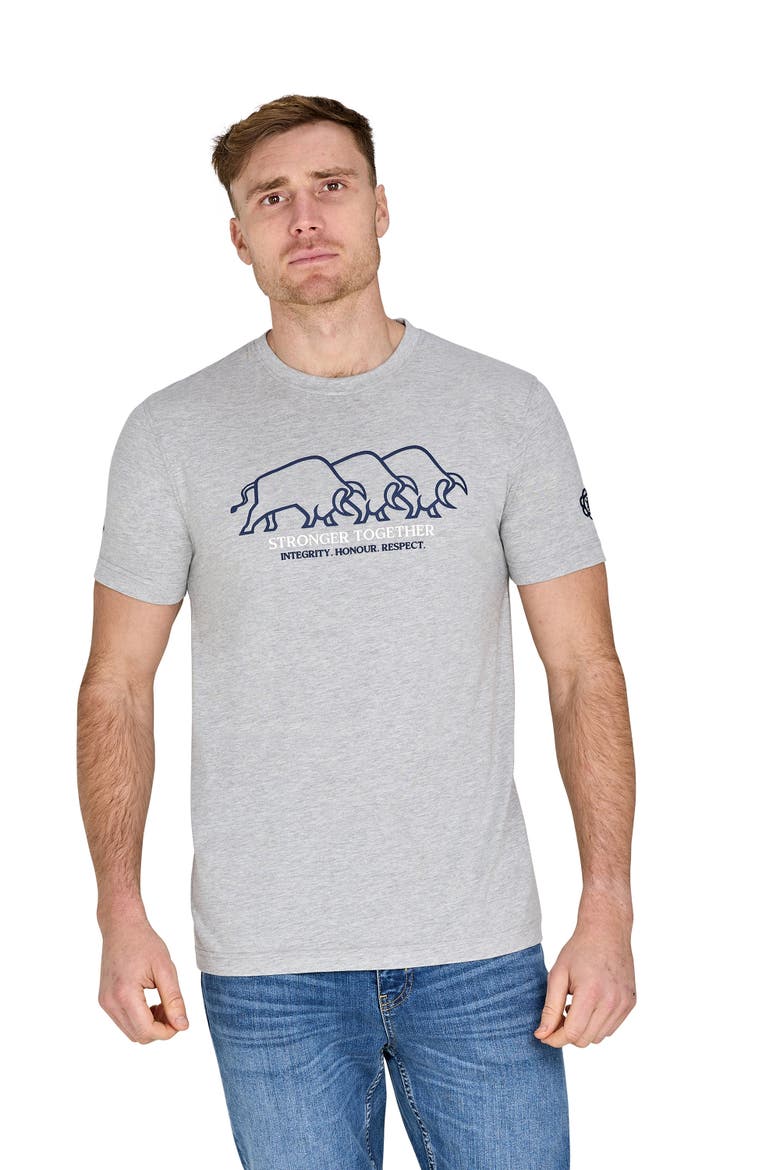 YFC Bull Herd High Build T-Shirt, Main, color, Light Grey Marl