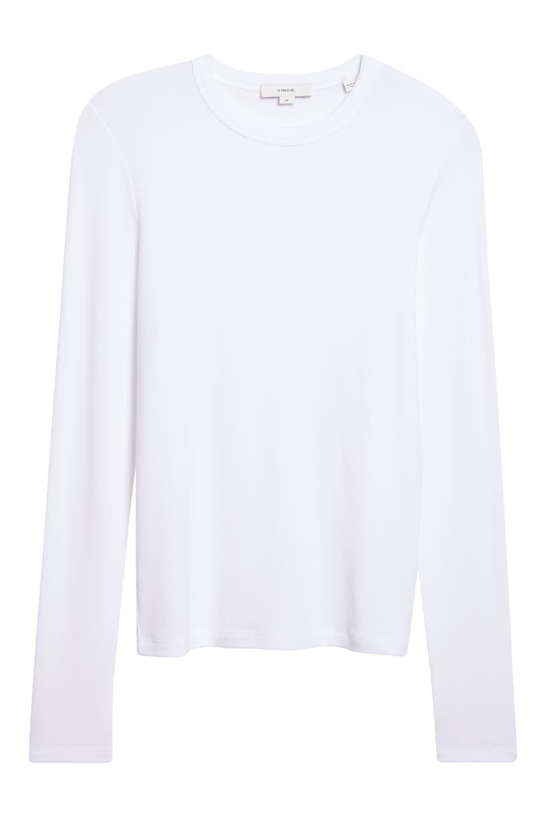 Luxe Long Sleeve Crewneck Top, Alternate, color, OPTIC WHITE