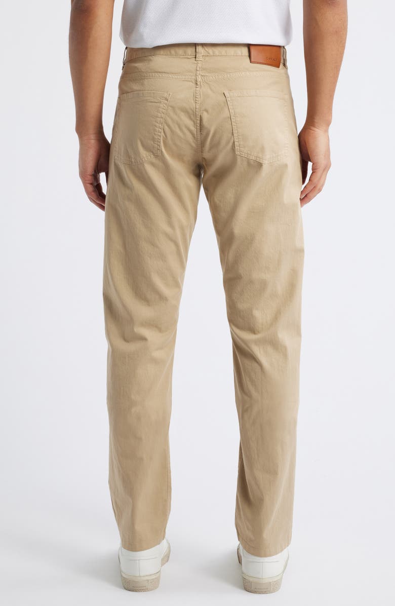 Canali Regular Fit 5-Pocket Cotton Stretch Twill Pants, Alternate, color, Beige