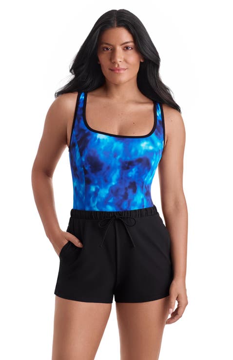 Binded Scoopneck Runaround Chlorine Resistant One-Piece Swimsuit
