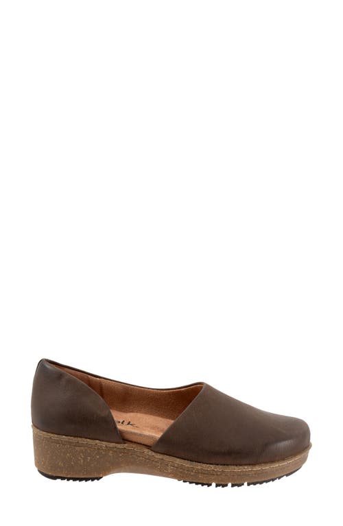 Softwalk ® Addie Half D'orsay Clog In Dark Brown Nubuck
