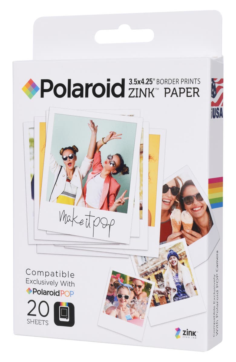 Polaroid ZINK<sup>®</sup> Zero Ink 20-Pack Instant Photo Paper, Main, color, 