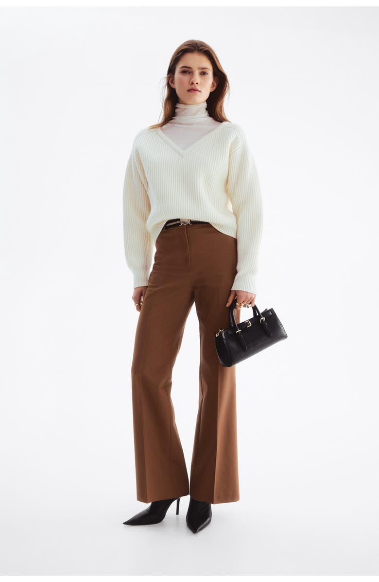 H&M Belted Bootcut Trousers, Alternate, color, 