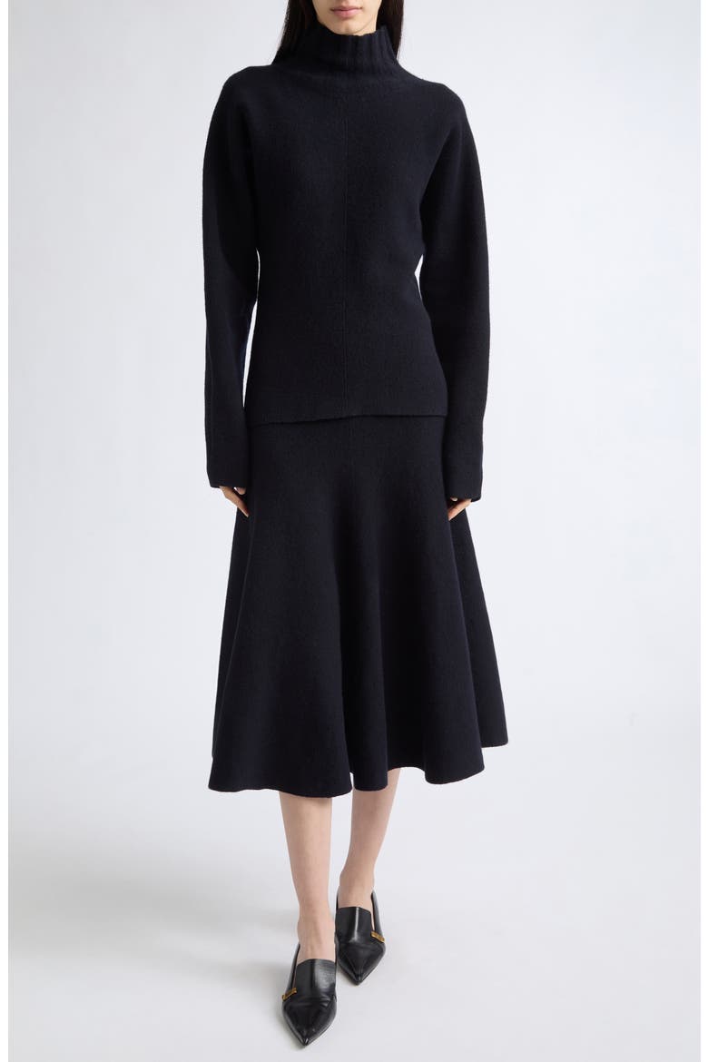 Lothea Merino Wool Blend Midi Sweater Skirt, Alternate, color, NAVY MELANGE