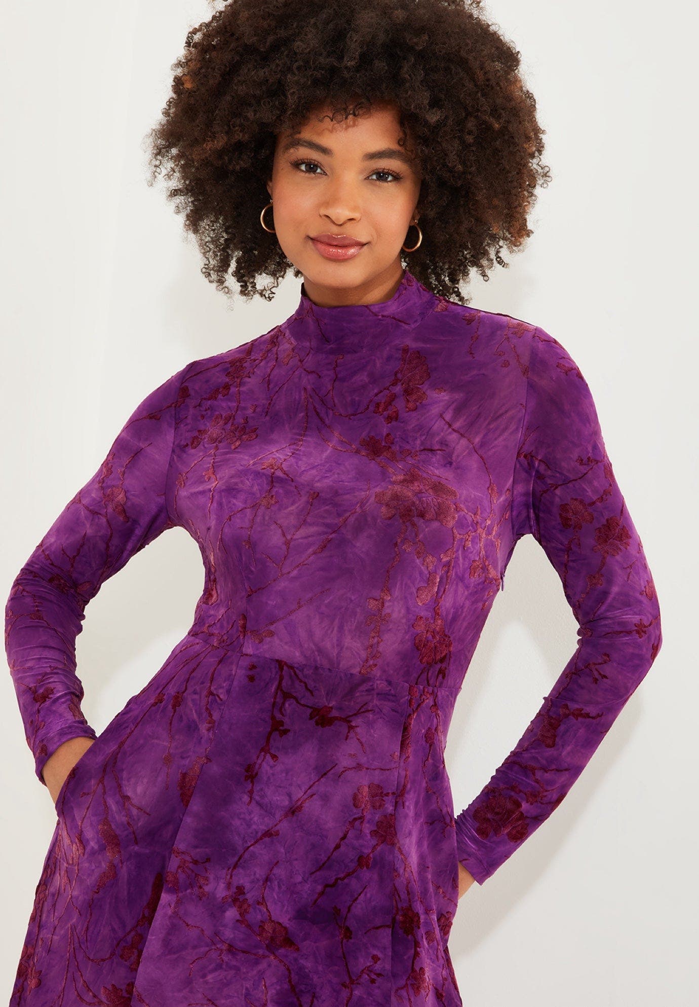 Mockneck Burnout Midi Dress - image 2
