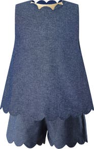 Rachel Riley Chambray Scalloped Set