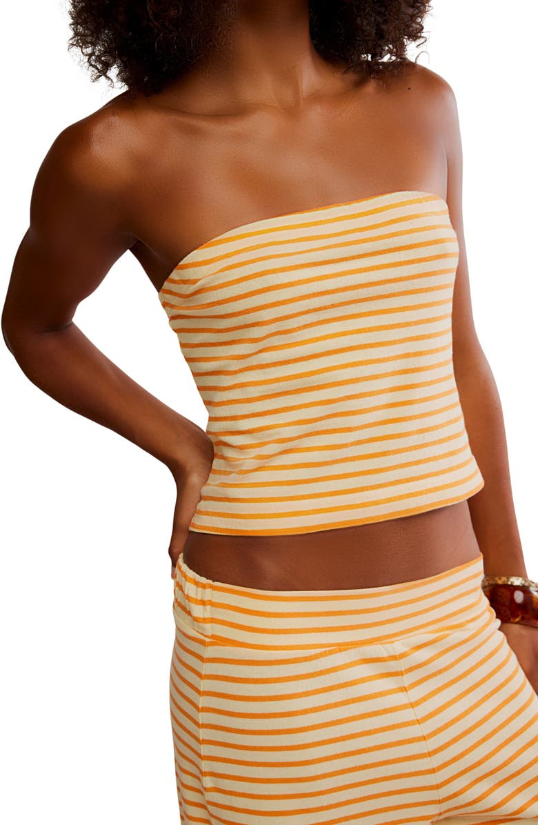 Free People Sailor Tube Top & Wide Leg Pants Set, Alternate, color, Papaya Combo