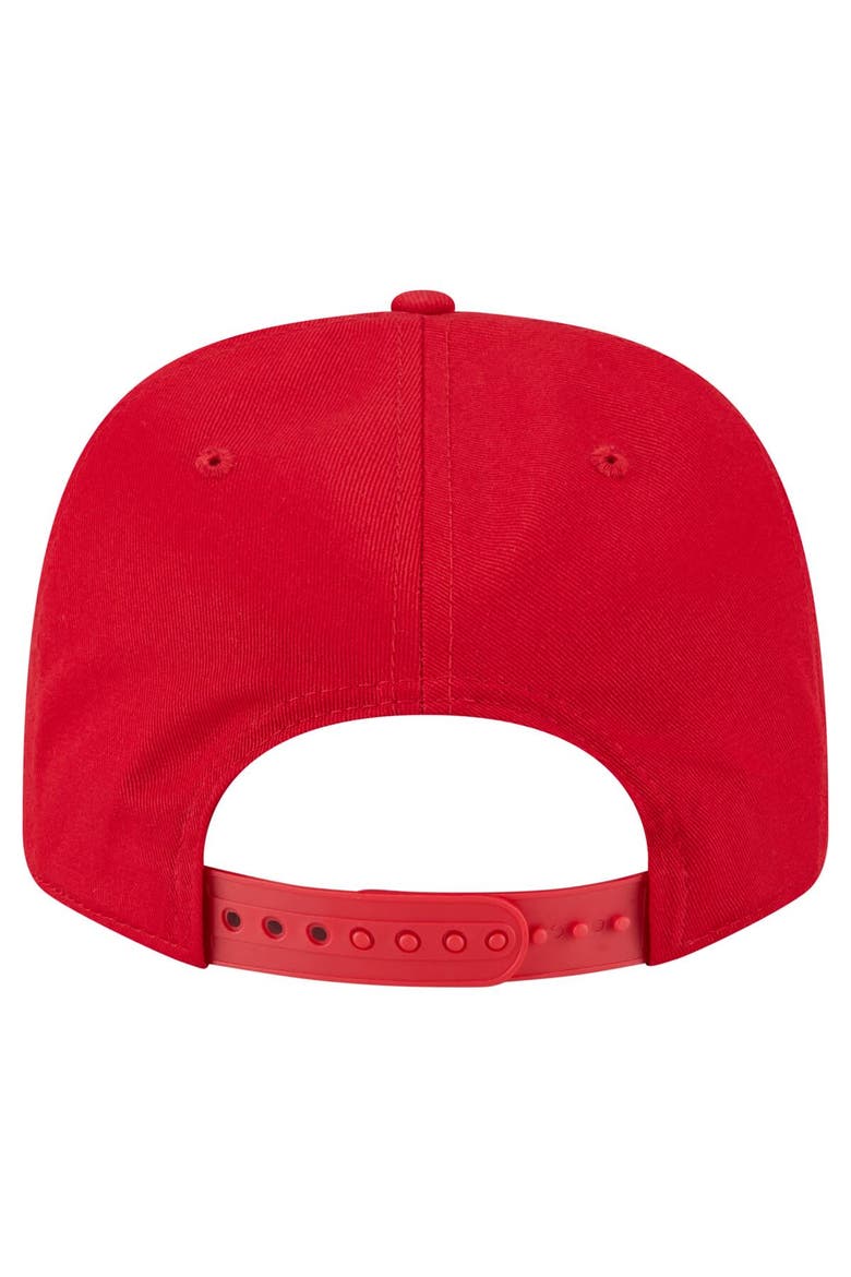 Men's New Era Red Los Angeles Angels Circle Patch 9SEVENTY Stretch-Snap Hat, Alternate, color, Red