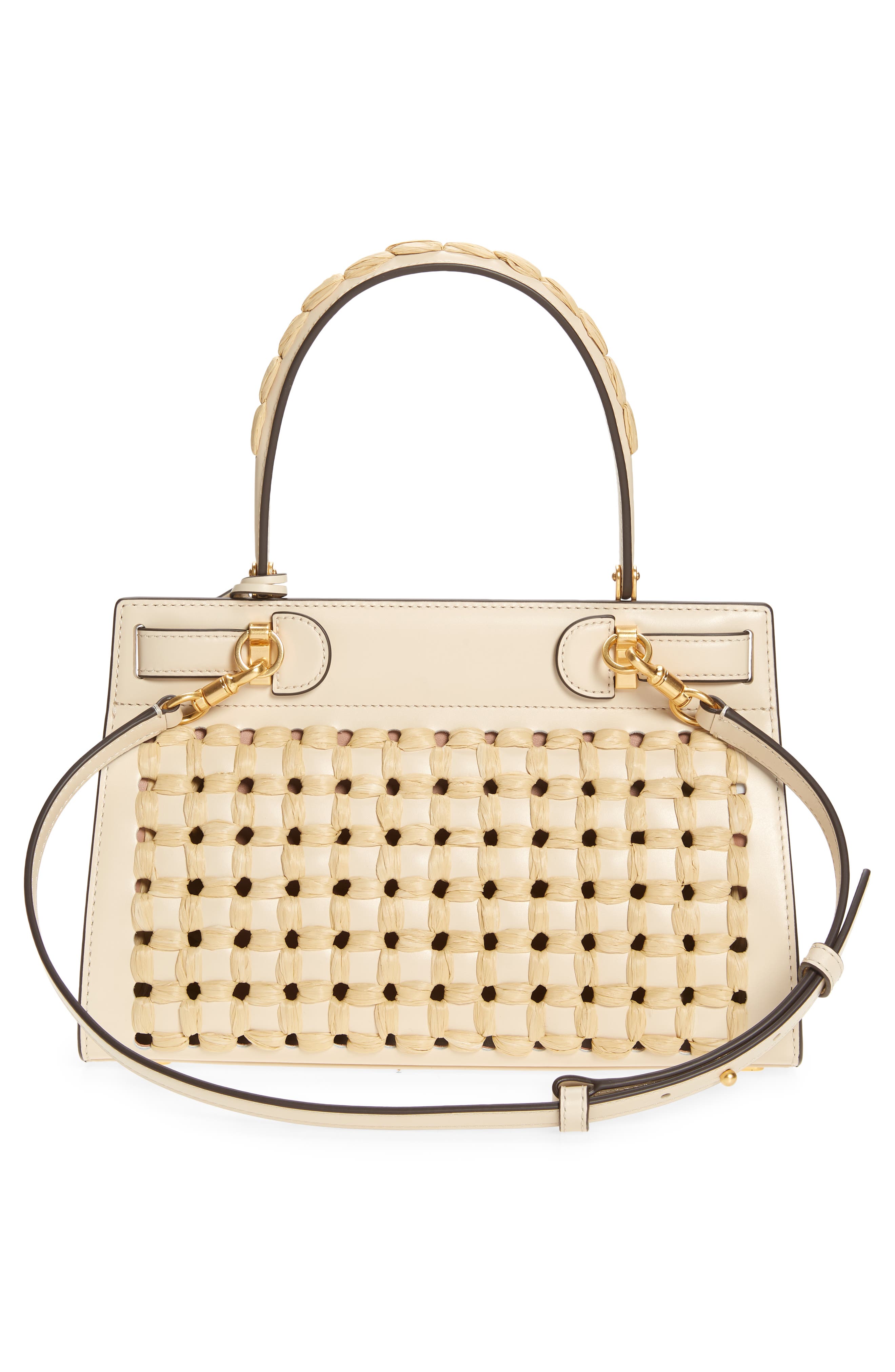 Tory Burch Lee Radziwill Perforated Small Leather Bag, Alternate, color, 