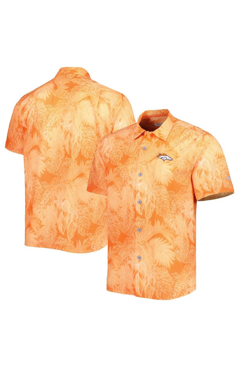Tommy Bahama Men's Tommy Bahama Orange Denver Broncos Coast Luminescent Fronds Camp IslandZone Button-Up Shirt, Main, color, 