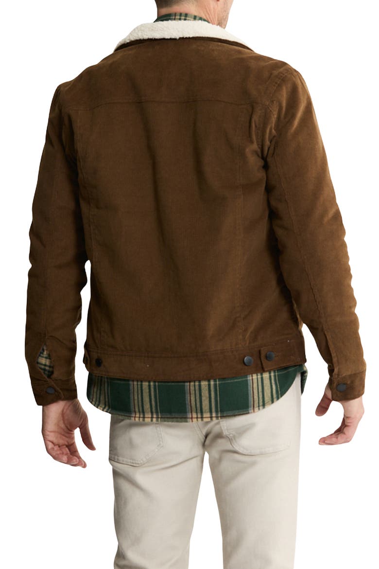 Faux Shearling Lined Trucker Jacket, Alternate, color, KHAKI