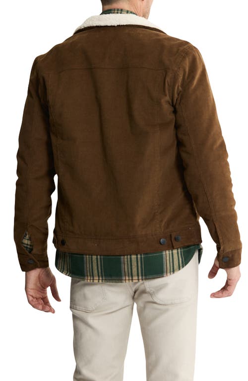 Jachs Faux Shearling Lined Trucker Jacket In Brown