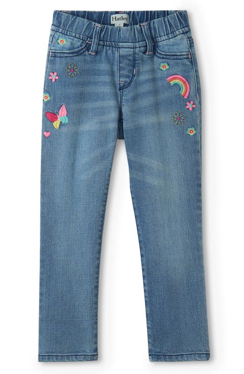 Kids' Embroidered Patch Stretch Jeans (Toddler, Little Kid & Big Kid)