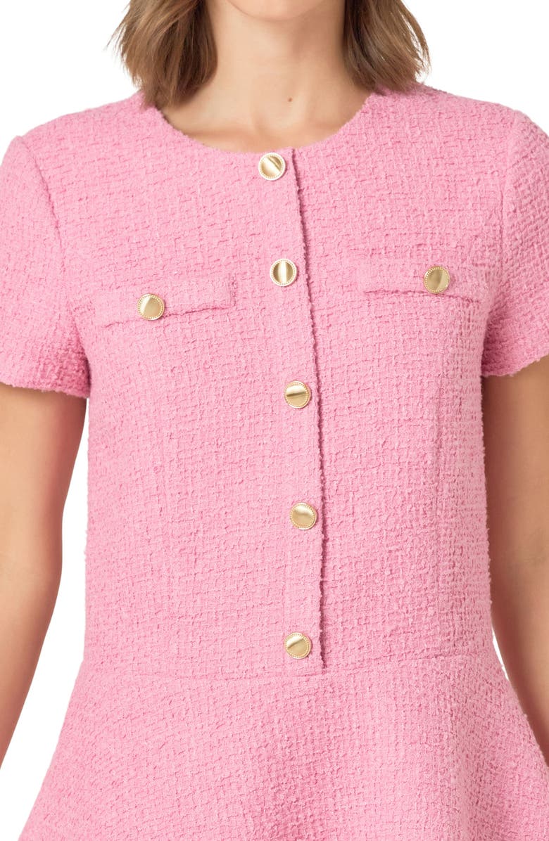 Endless Rose Tweed A-Line Minidress, Alternate, color, Pink