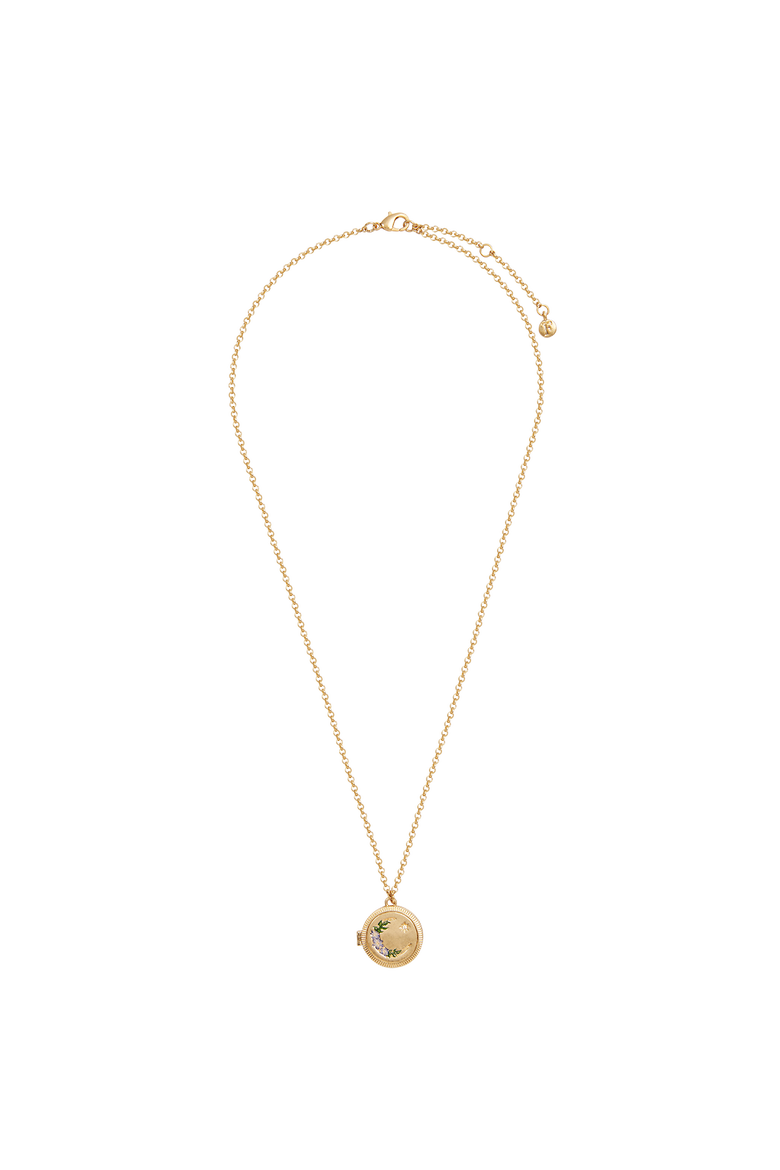 Nightshade Moon Gold Locket Chain Necklace, Alternate, color, Gold
