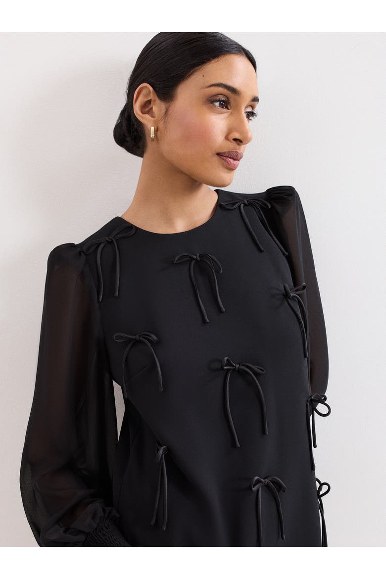 Jamie Bow Shift Dress, Alternate, color, Black