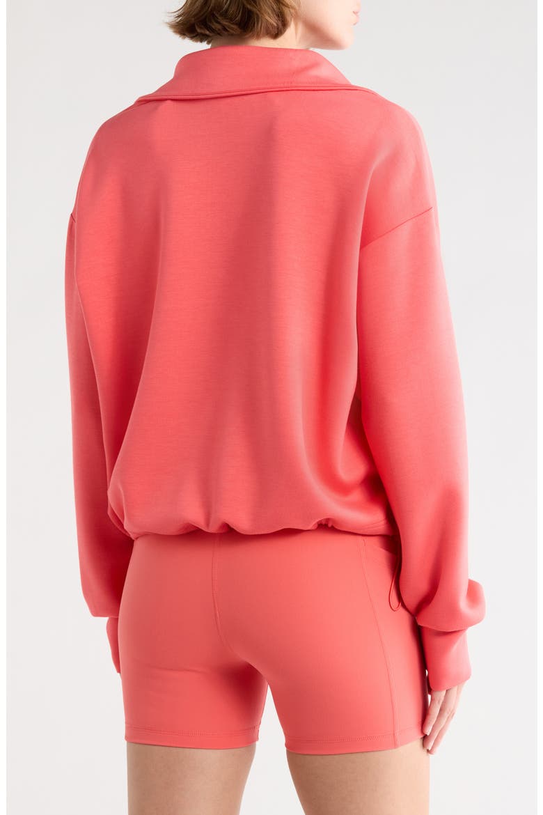 Whisper Knit Half Zip Sweatshirt, Alternate, color, CORAL SHARON