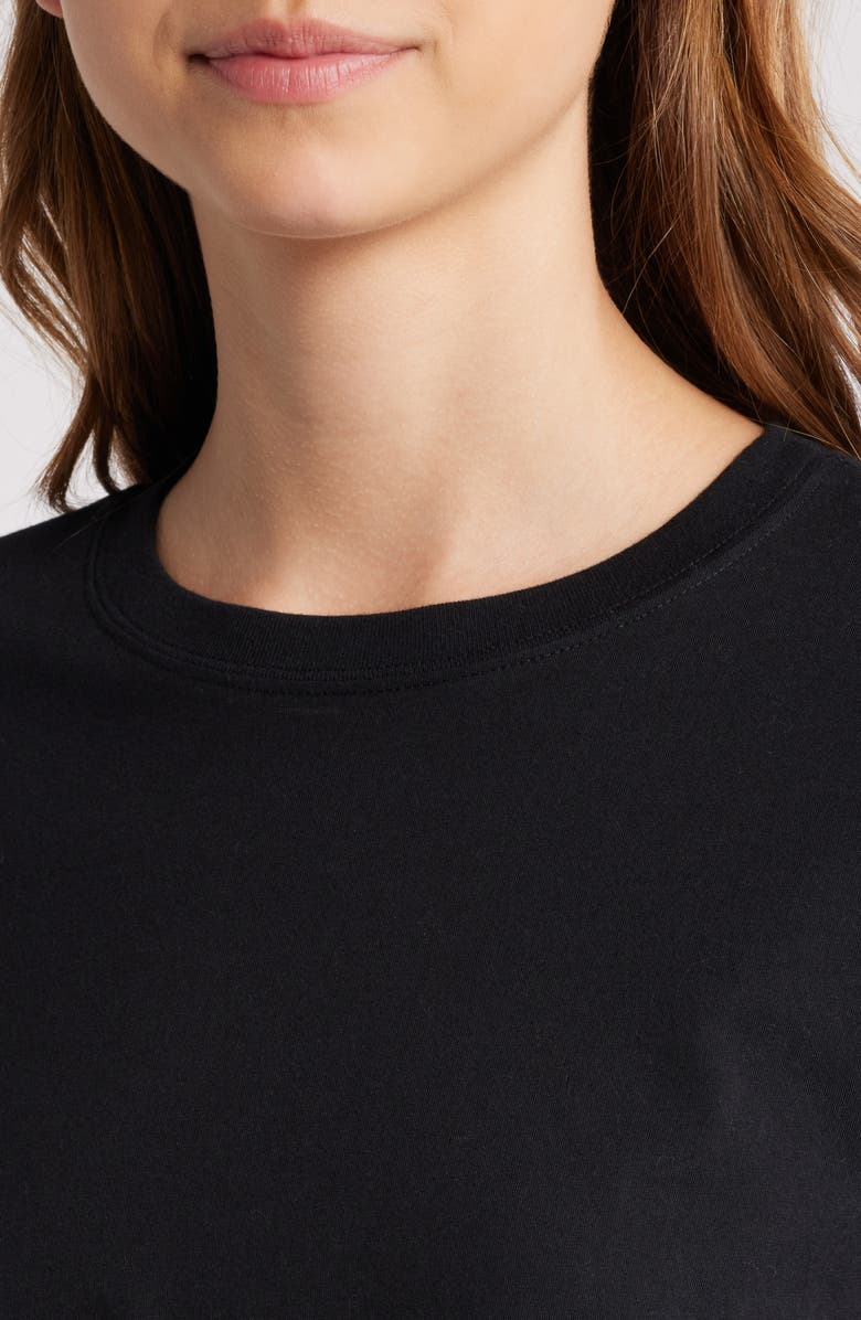 FRAME Cotton Crewneck Top, Alternate, color, Black