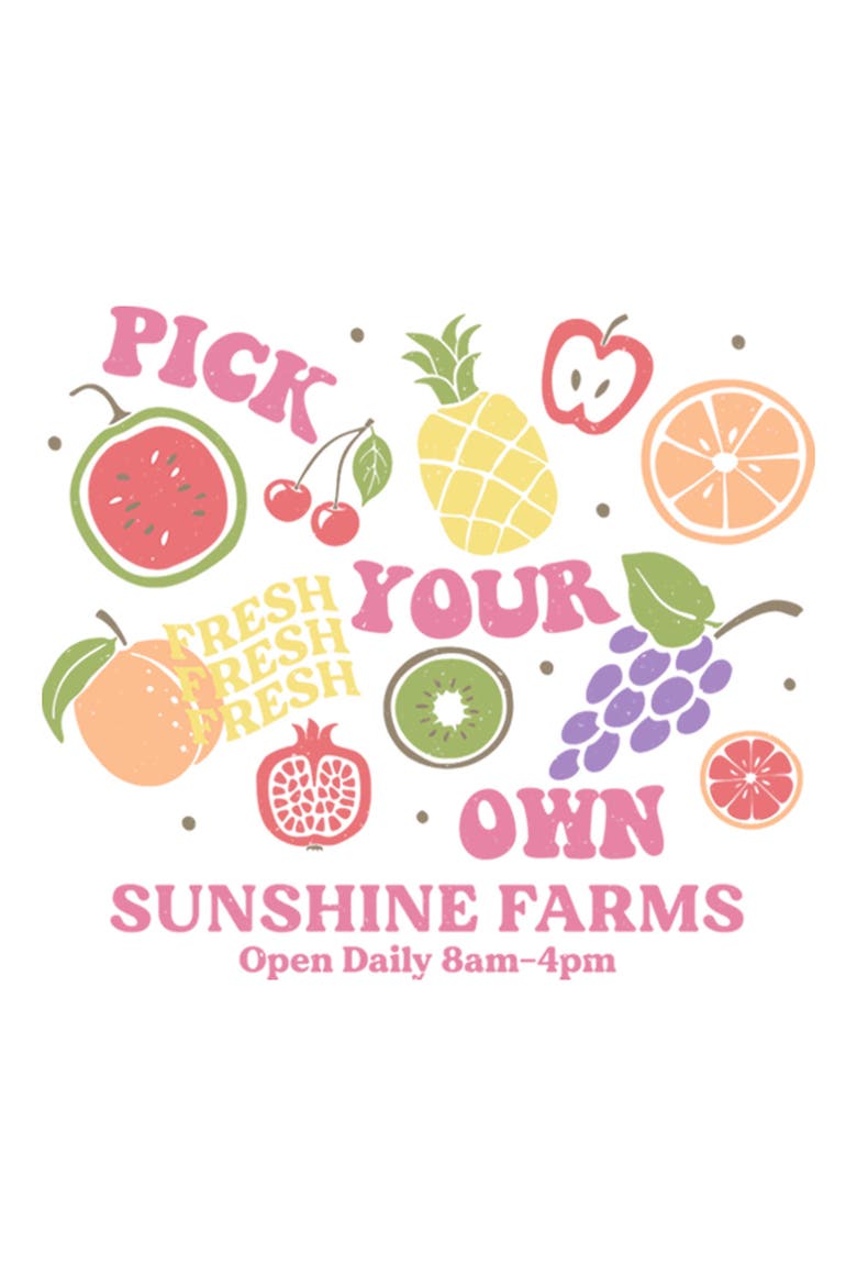 Girls Lost Gods Pick Your Own Sunshine Farms T Shirt, Alternate, color, White
