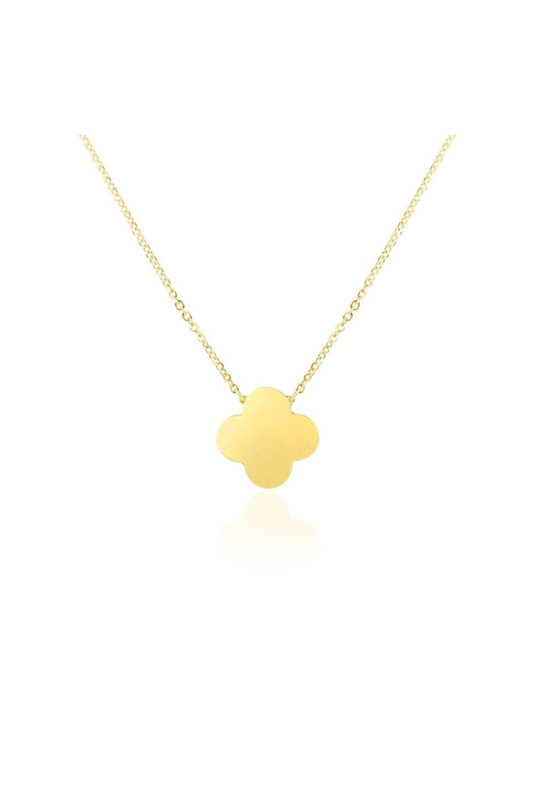 Extra Large Gold Single Clover Necklace, Main, color, Gold