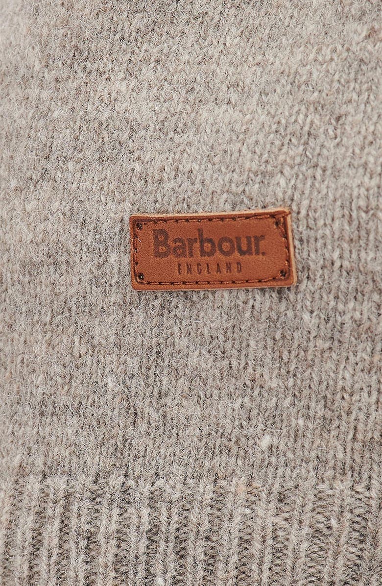 Barbour Patch Wool Quarter Zip Pullover, Alternate, color, Stone