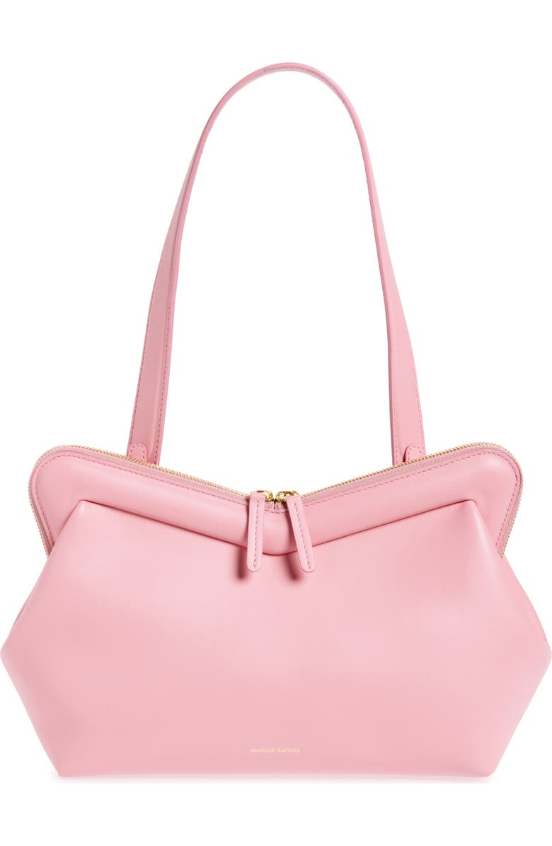 Mansur Gavriel M Frame Leather Shoulder Bag, Main, color, Flamingo