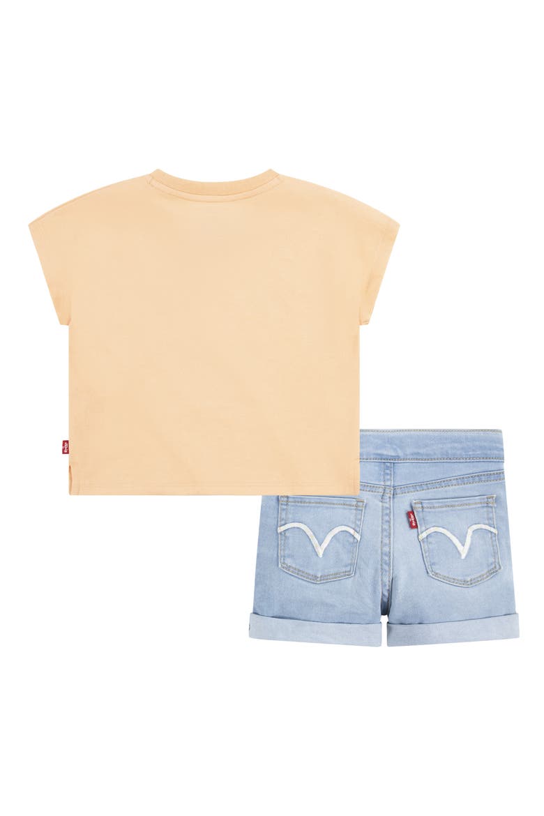 Kids' Palm T-Shirt & Shorts Set, Alternate, color, N74CORAL S