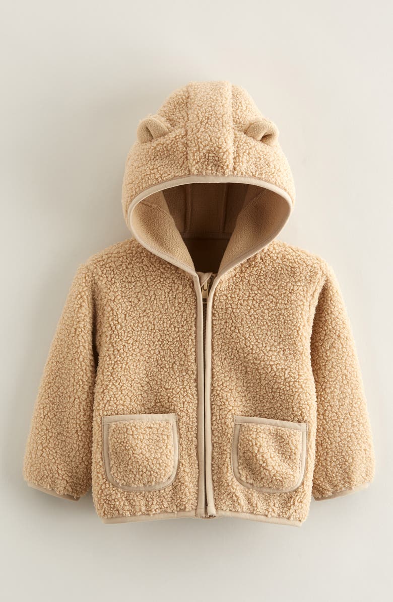 Tucker + Tate Cozy Hooded Faux Shearling Jacket, Main, color, Tan Stock