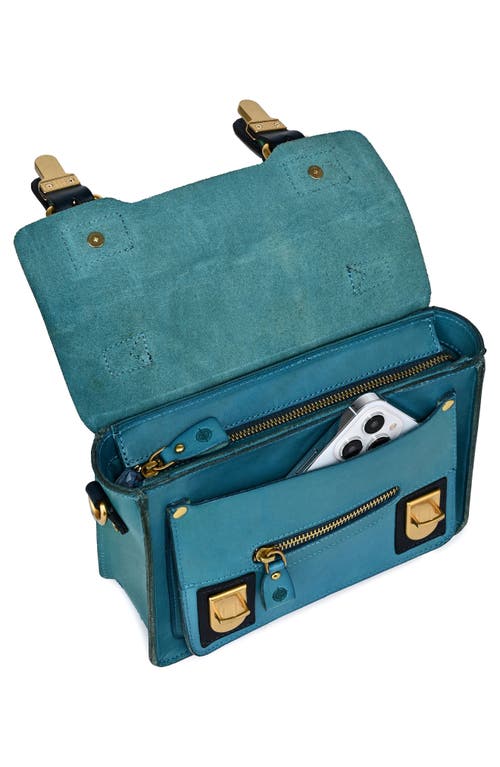 Old Trend Aster Mini Leather Satchel In Turquoise