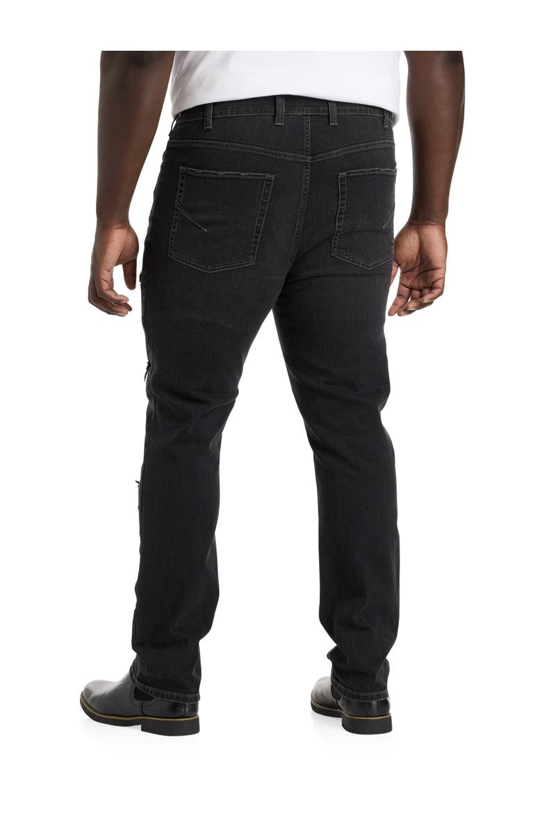Big & Tall Rip and Repair Tapered-Fit Black Jeans, Alternate, color, RIPPED ASPHALT