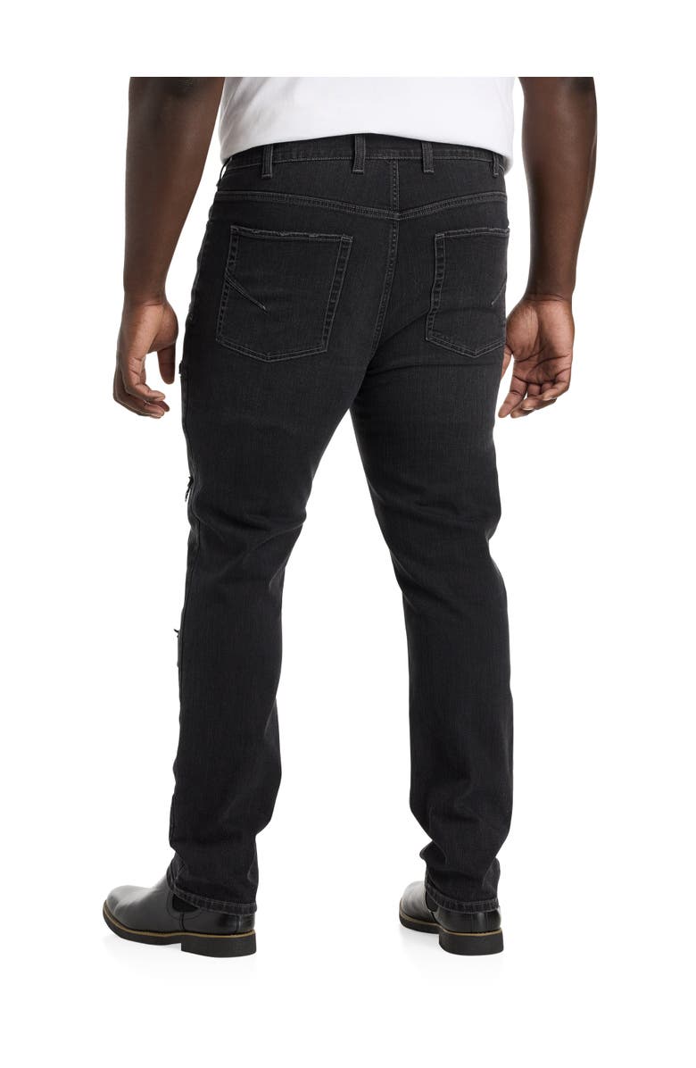 True Nation by DXL Big & Tall Rip and Repair Tapered-Fit Black Jeans, Alternate, color, 