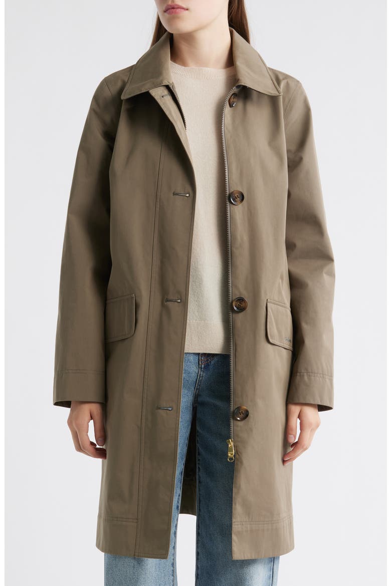 Hebrides Longline Waterproof Jacket with Removable Hood, Alternate, color, WINTER MOSS