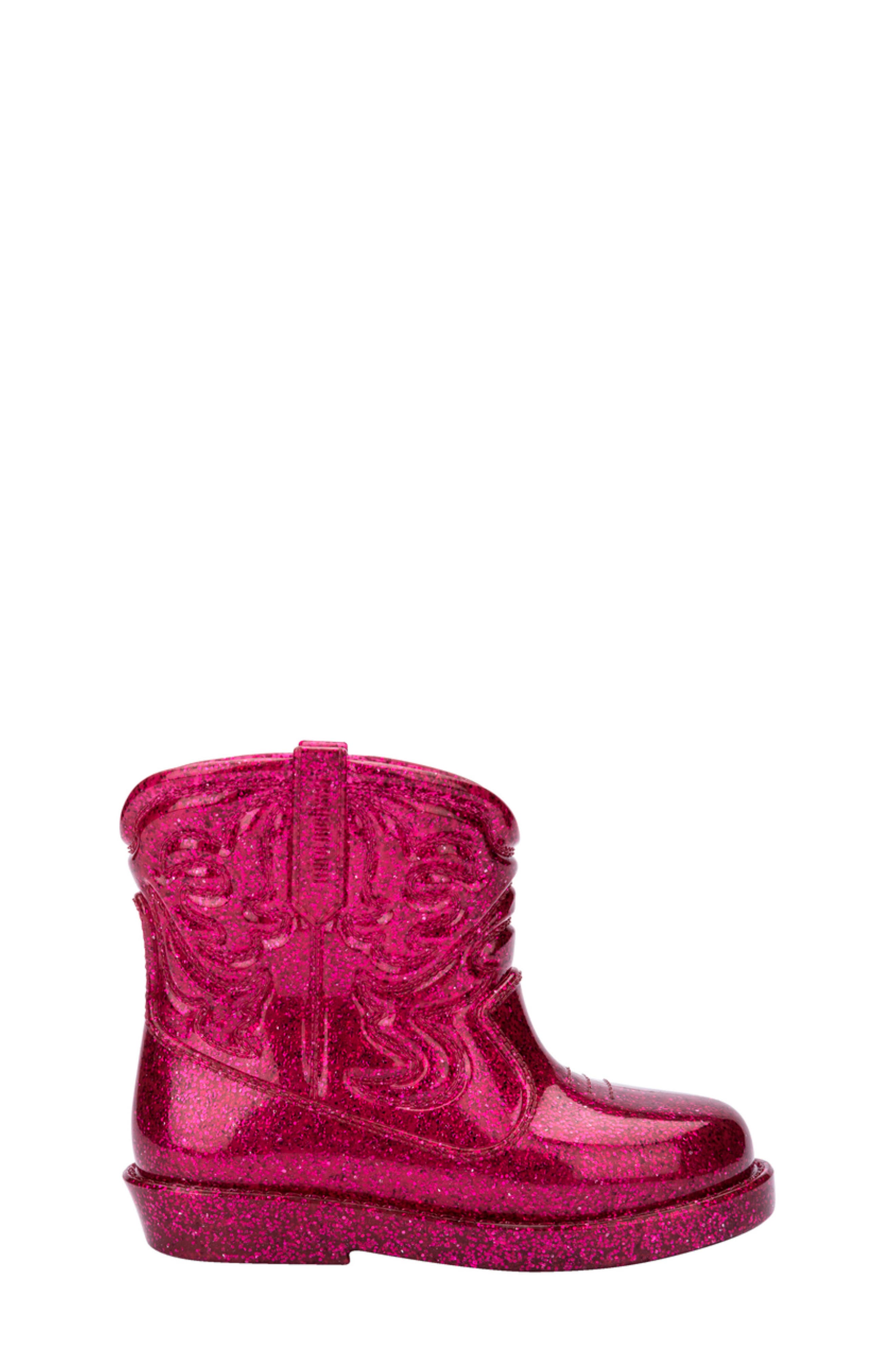 Mini Melissa Kids' Texas Western Boot, Alternate, color, Glitter Pink