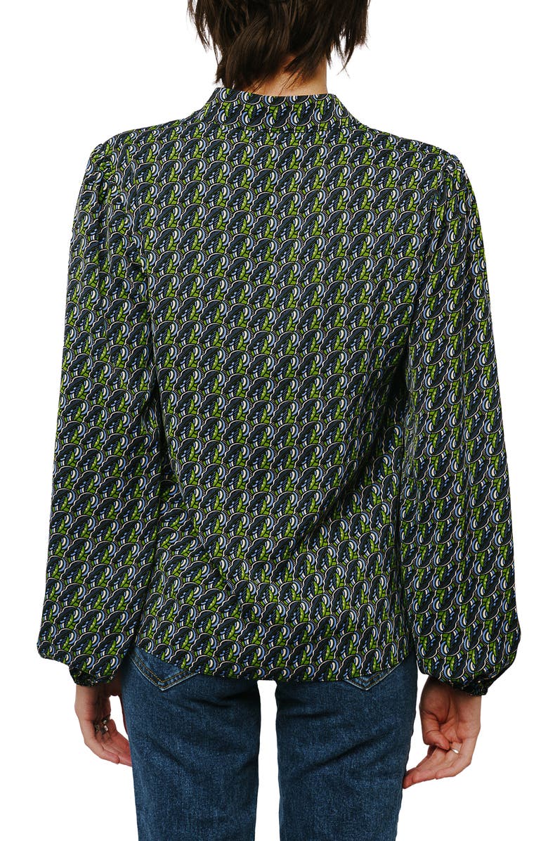 CIEBON Maive Printed Button-Up Top, Alternate, color, Black Multi