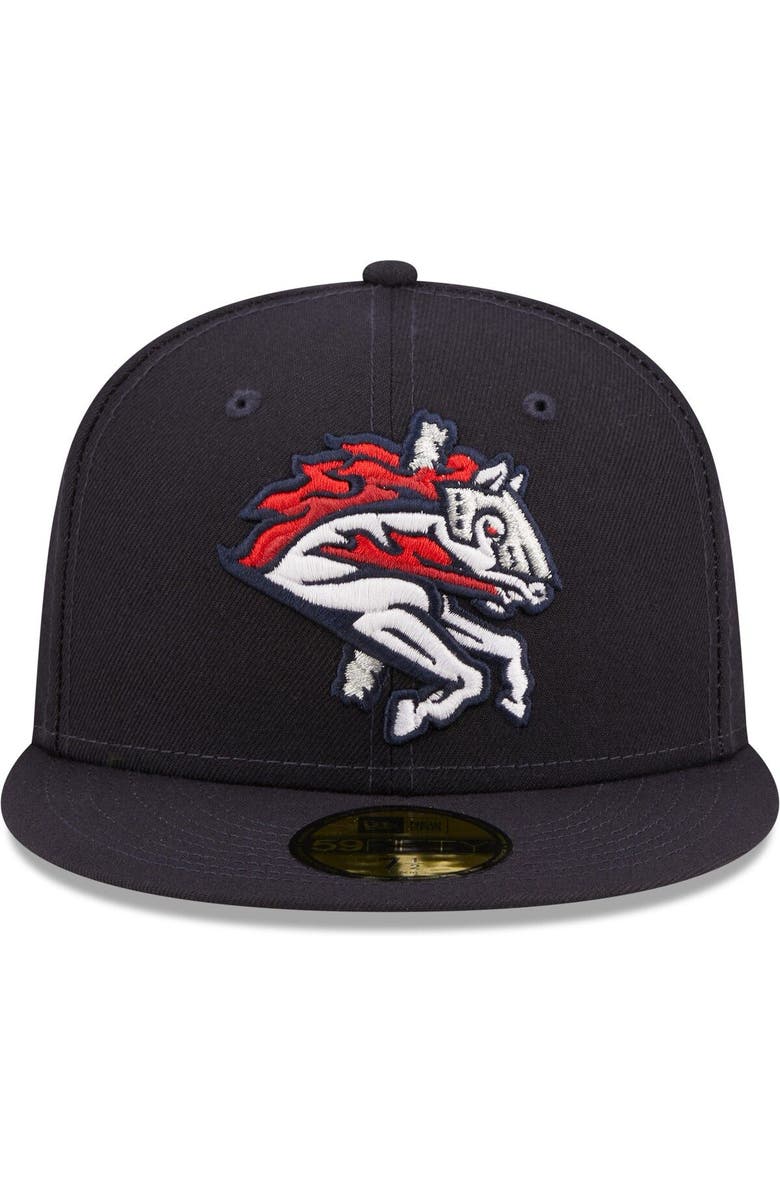 New Era Men's New Era Navy Binghamton Rumble Ponies Authentic Collection 59FIFTY Fitted Hat, Alternate, color, 
