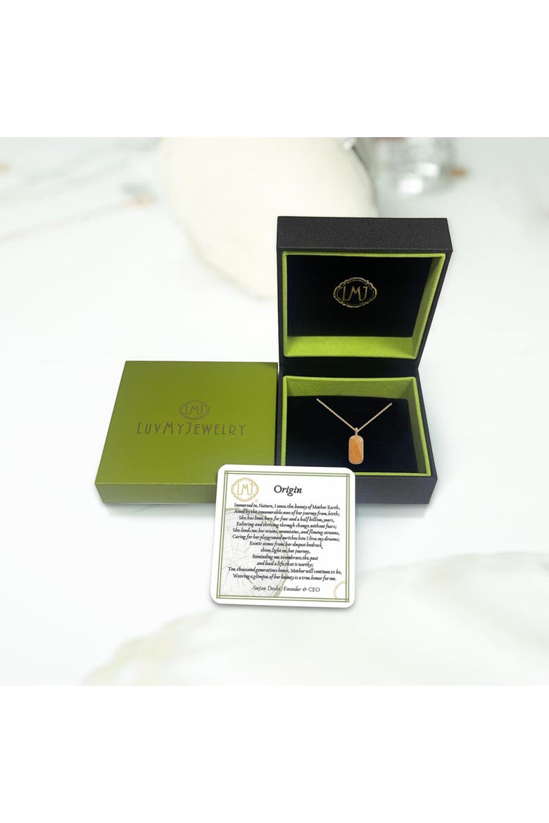 Yellow Lace Agate Sterling Silver Men Tag Necklace, Alternate, color, 14KT Gold Vermeil on Sterling