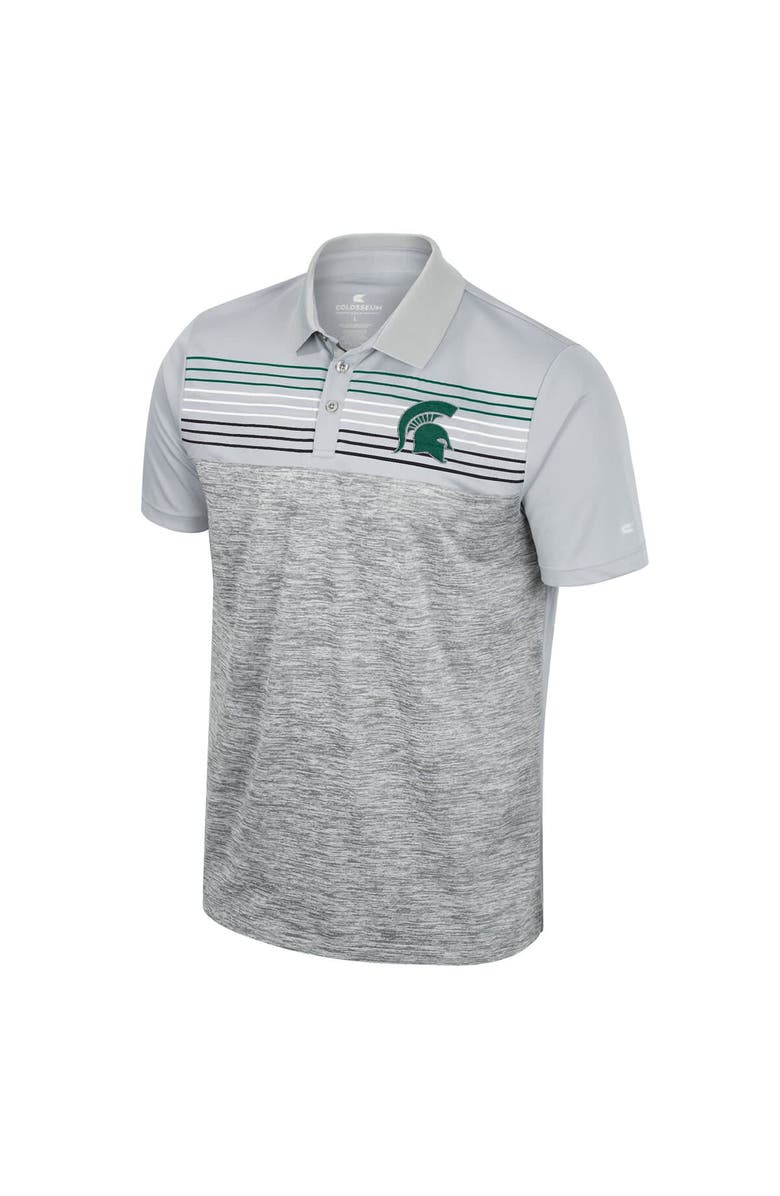 COLOSSEUM Men's Colosseum Gray Michigan State Spartans Cybernetic Polo, Alternate, color, 