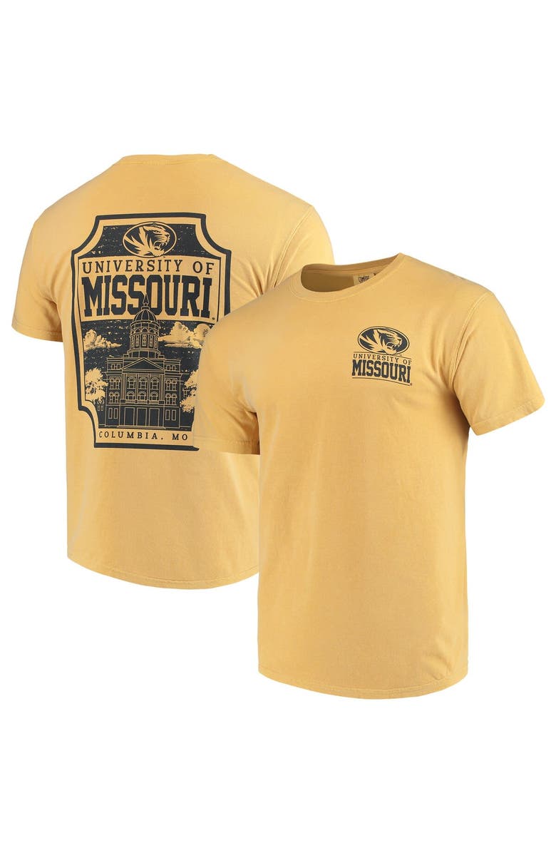 IMAGE ONE Men's Gold Missouri Tigers Comfort Colors Campus Icon T-Shirt, Main, color, 