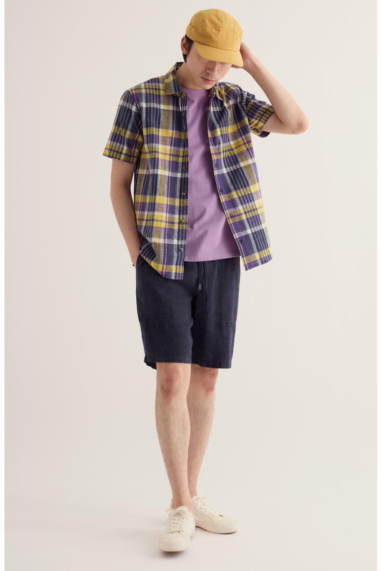 Skylight Cave Plaid Organic Cotton Button-Up Shirt, Alternate, color, MOWHAY SQUALL