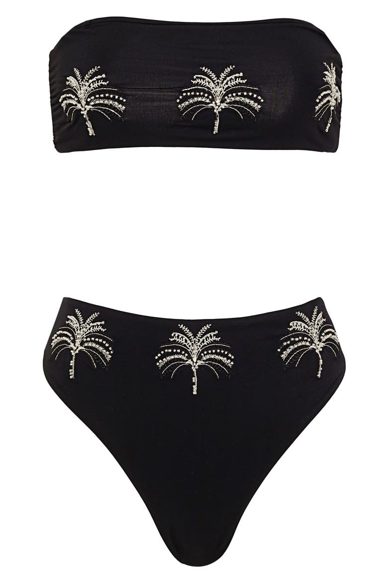 Midnight Palm Bryn Reversible Bikini Top, Alternate, color, BLACK