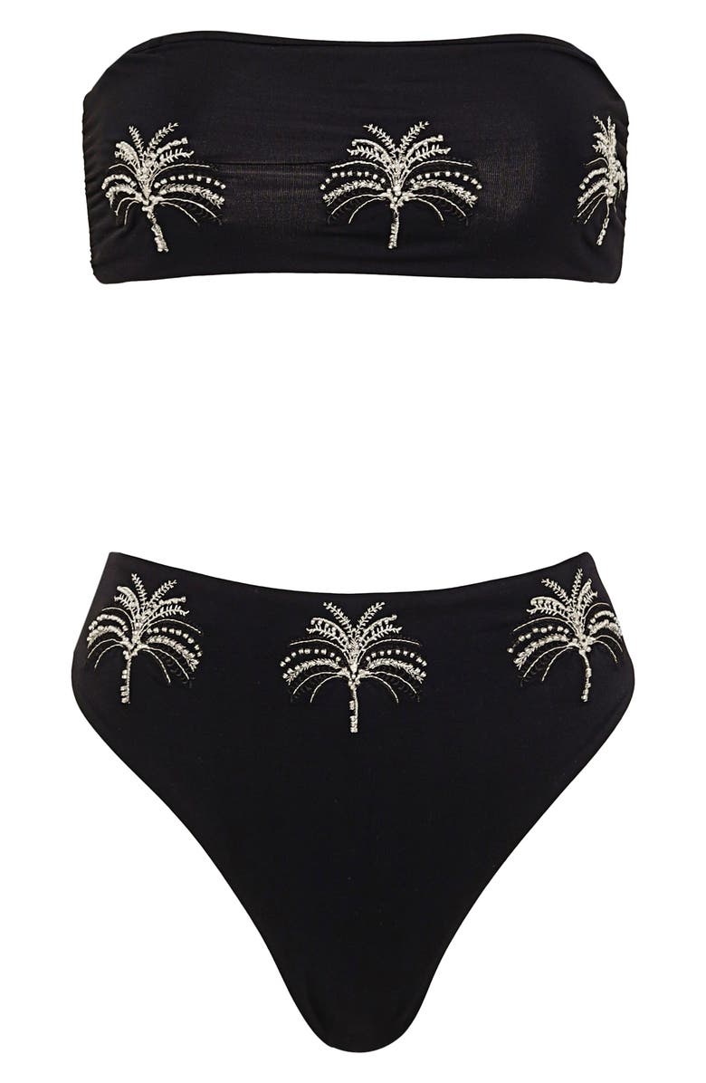 Maaji Midnight Palm Bryn Reversible Bikini Top, Alternate, color, Black
