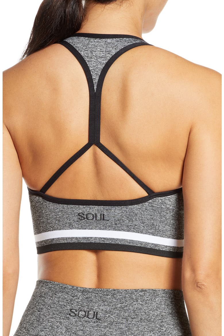 Seamless Split Racerback Sports Bra, Alternate, color, GREY MELANGE