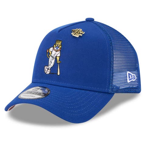 Men's New Era  Royal Kansas City Royals 2025 Big League Chew A-Frame 9FORTY Adjustable Trucker Hat