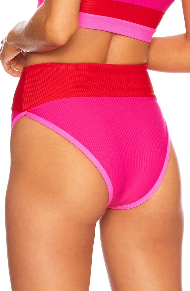 Emmy Colorblock High Waist Bikini Bottoms