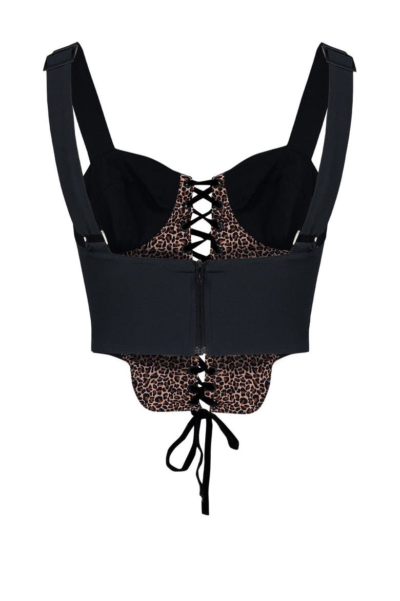 Free Heaven Leopard Corset Top, Alternate, color, black
