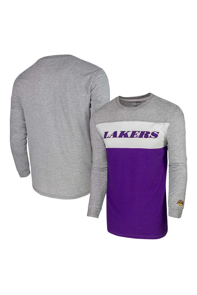 Unisex Heather Gray Los Angeles Lakers Loge Long Sleeve T-Shirt, Alternate, color, Heather Gray