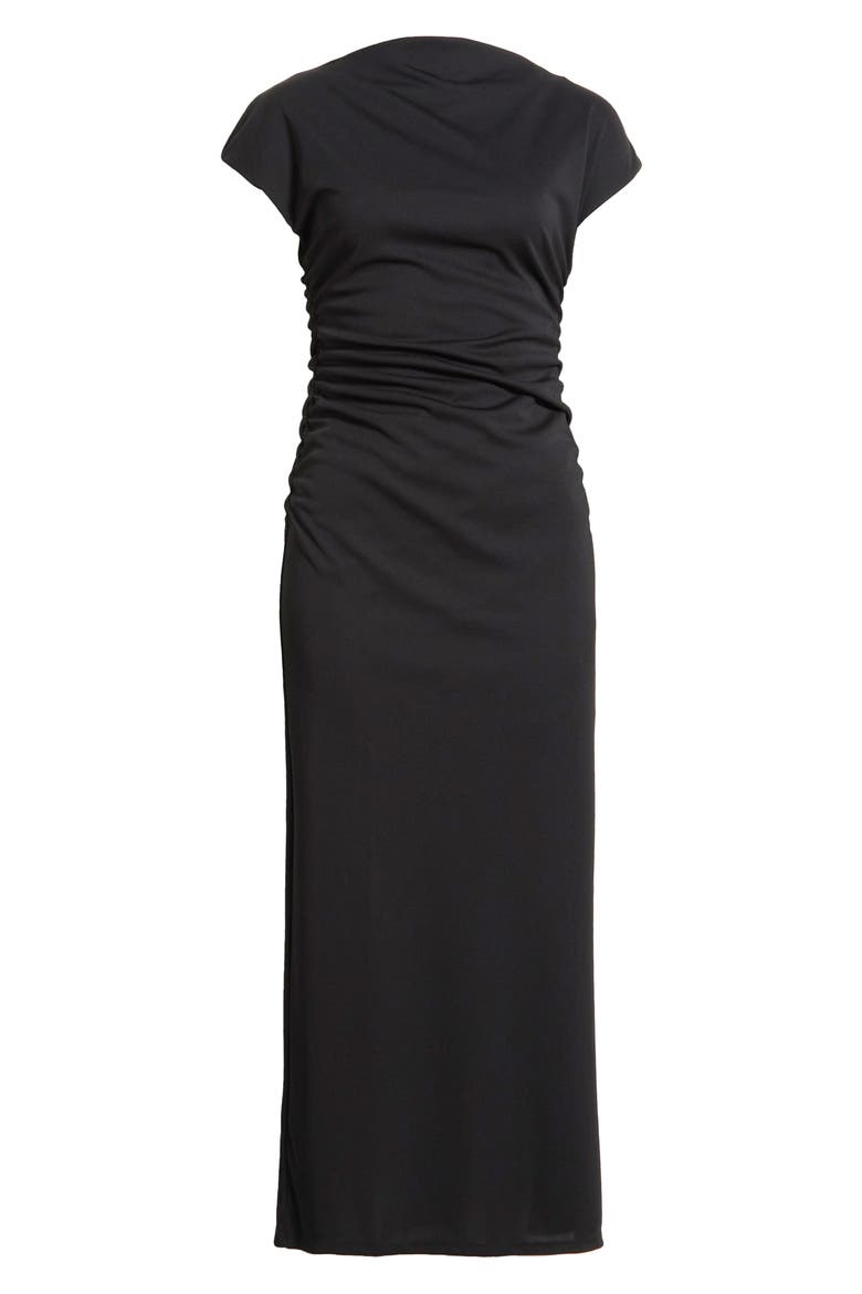 x CHÉRIE MADELEINE Versailles Ruched Dress, Alternate, color, BLACK