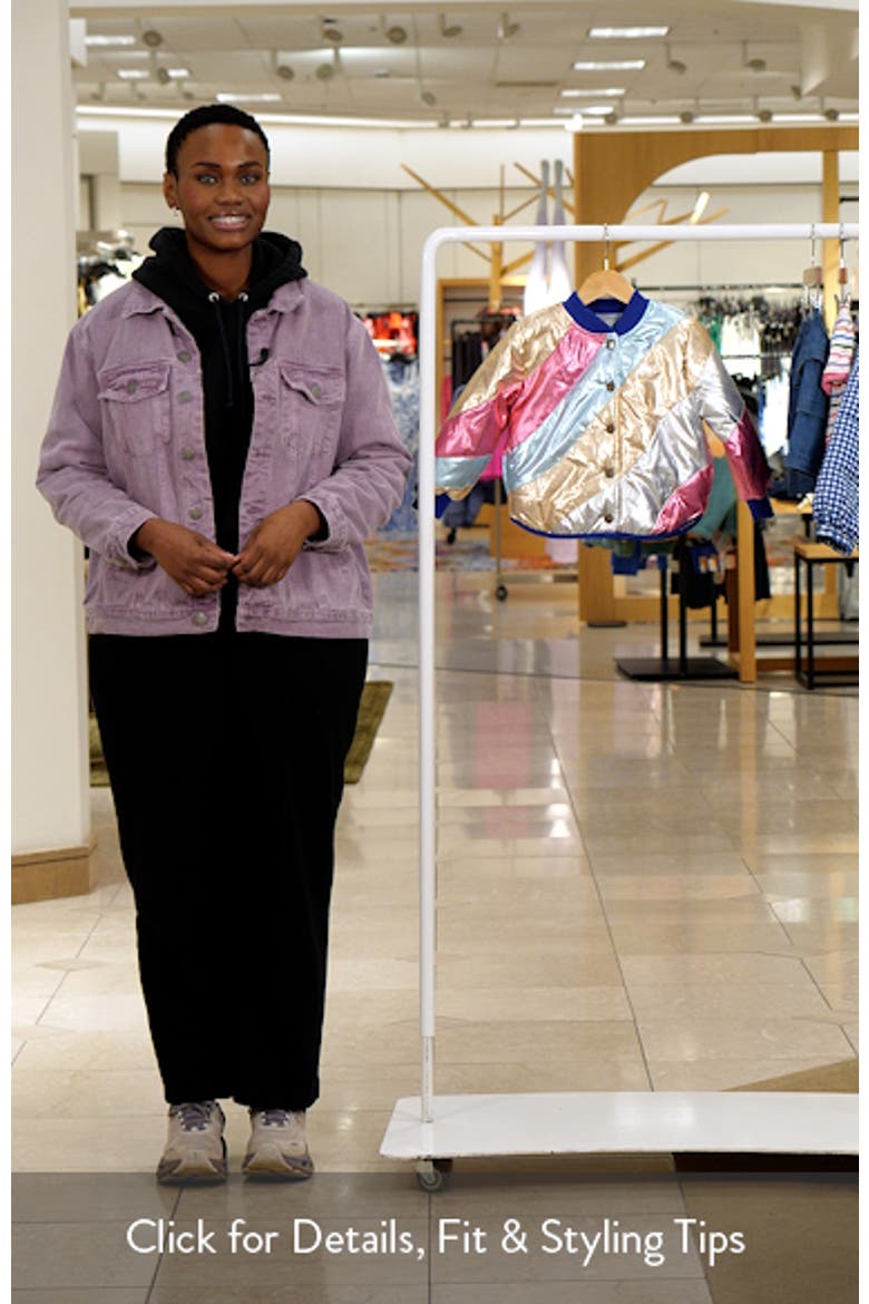 Kids' Stripe Metallic Bomber Jacket video