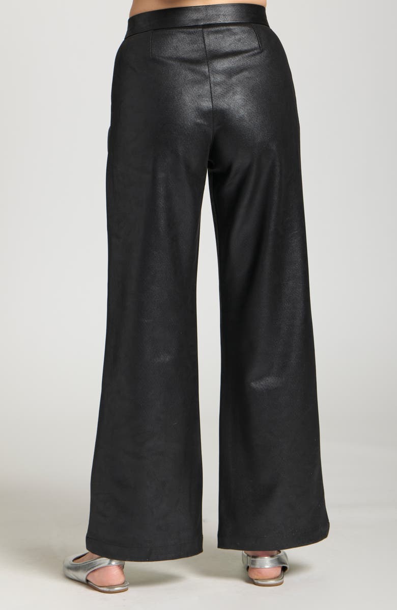 APNY Pleated Faux Leather Wide Leg Pants, Alternate, color, 