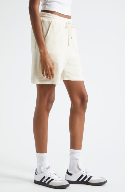 Sporty And Rich Womens Cream Eden Logo Text-embroidered Terry-cotton Shorts In Cream